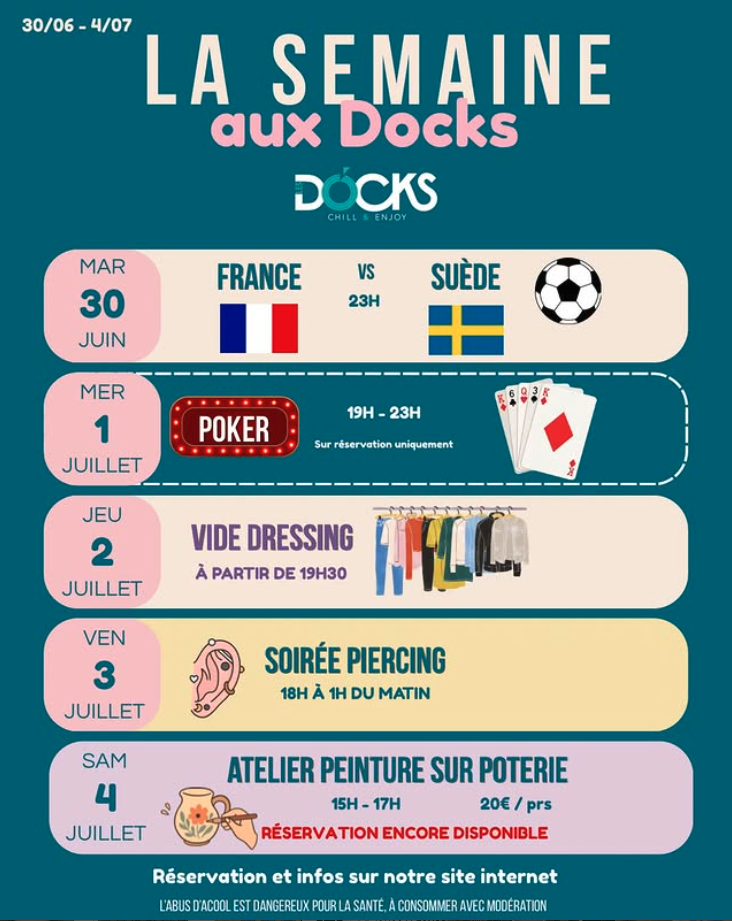 Programme de la semaine aux Docks